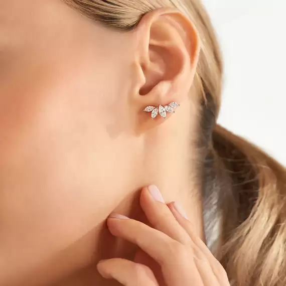 Nancy 1.69 CT Marquise Cut Diamond Earring - 2