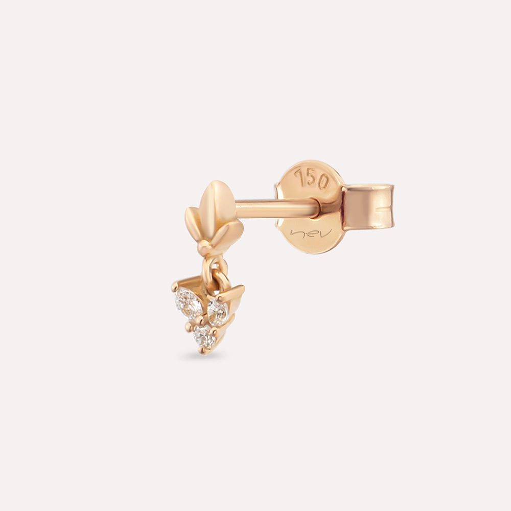 Navi Diamond Rose Gold Single Earring - 1