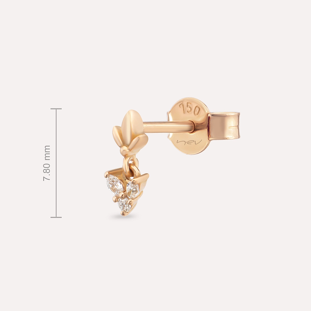 Navi Diamond Rose Gold Single Earring - 3