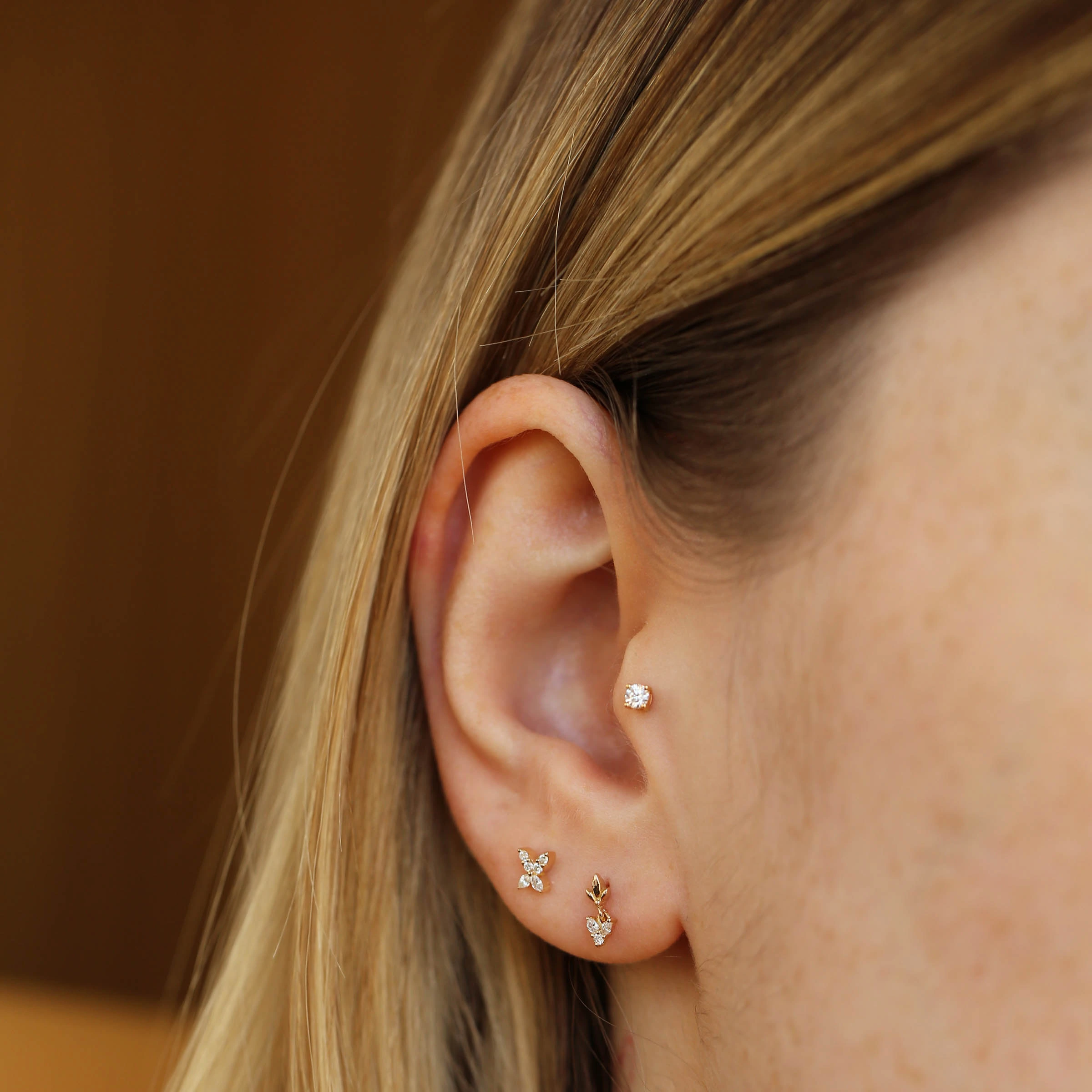 Navi Diamond Rose Gold Single Earring - 2