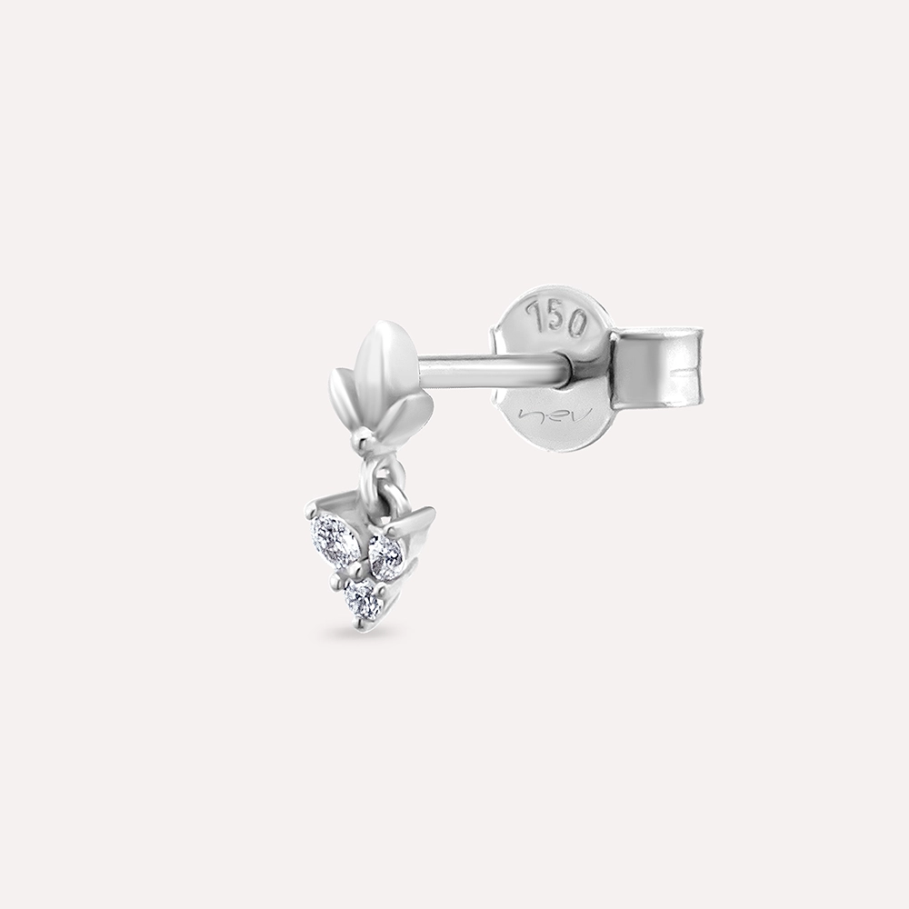 Navi Diamond White Gold Single Earring - 1