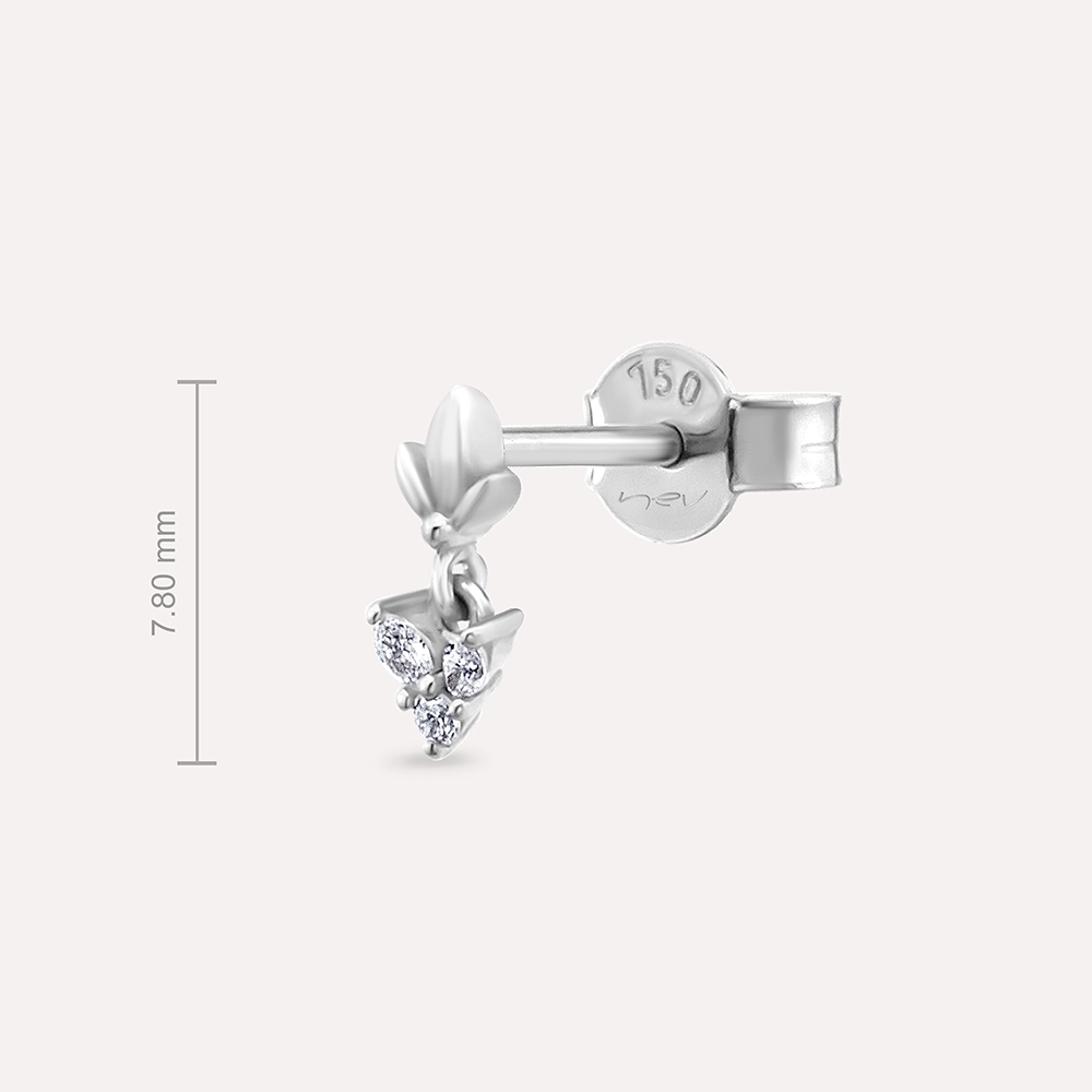 Navi Diamond White Gold Single Earring - 3