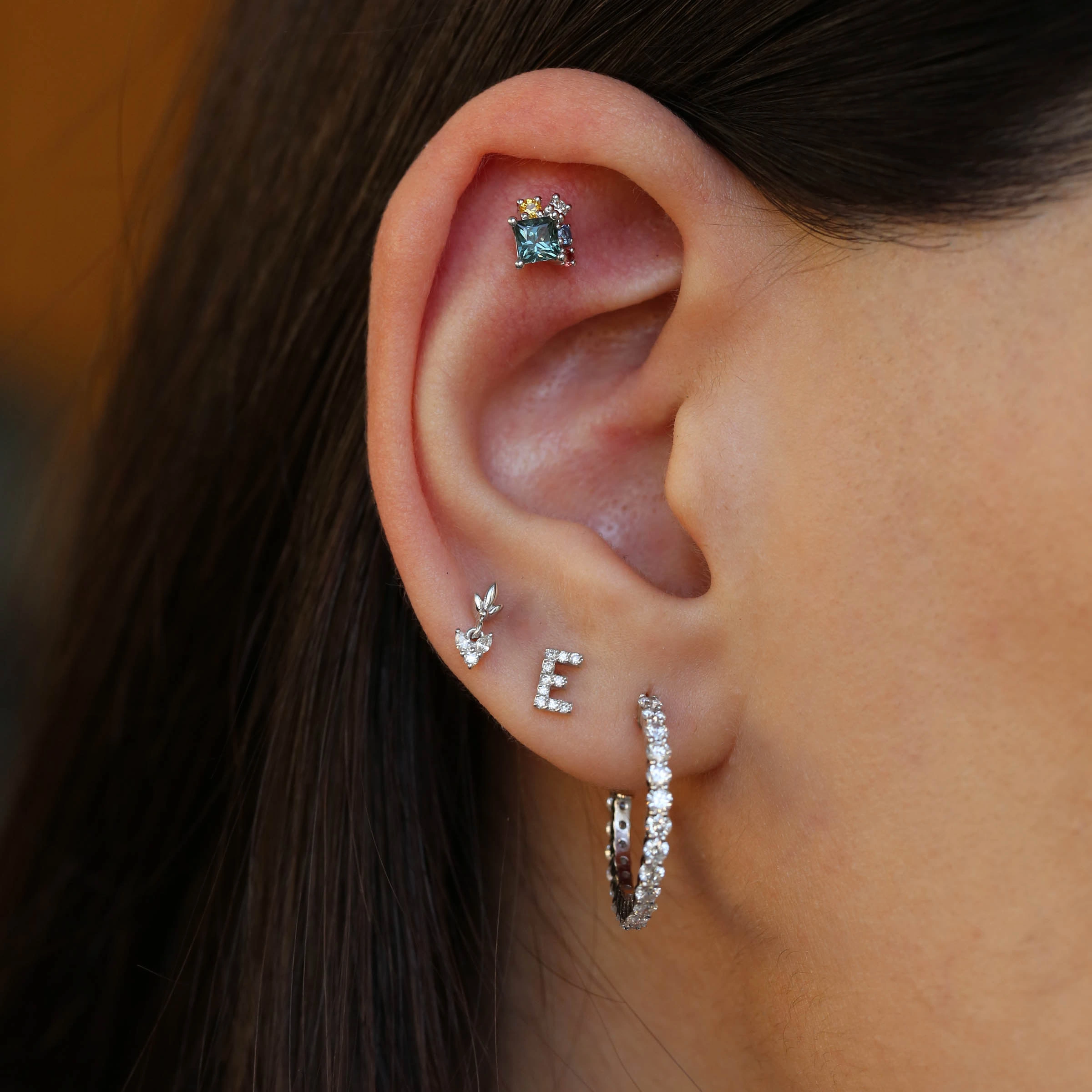 Navi Diamond White Gold Single Earring - 2