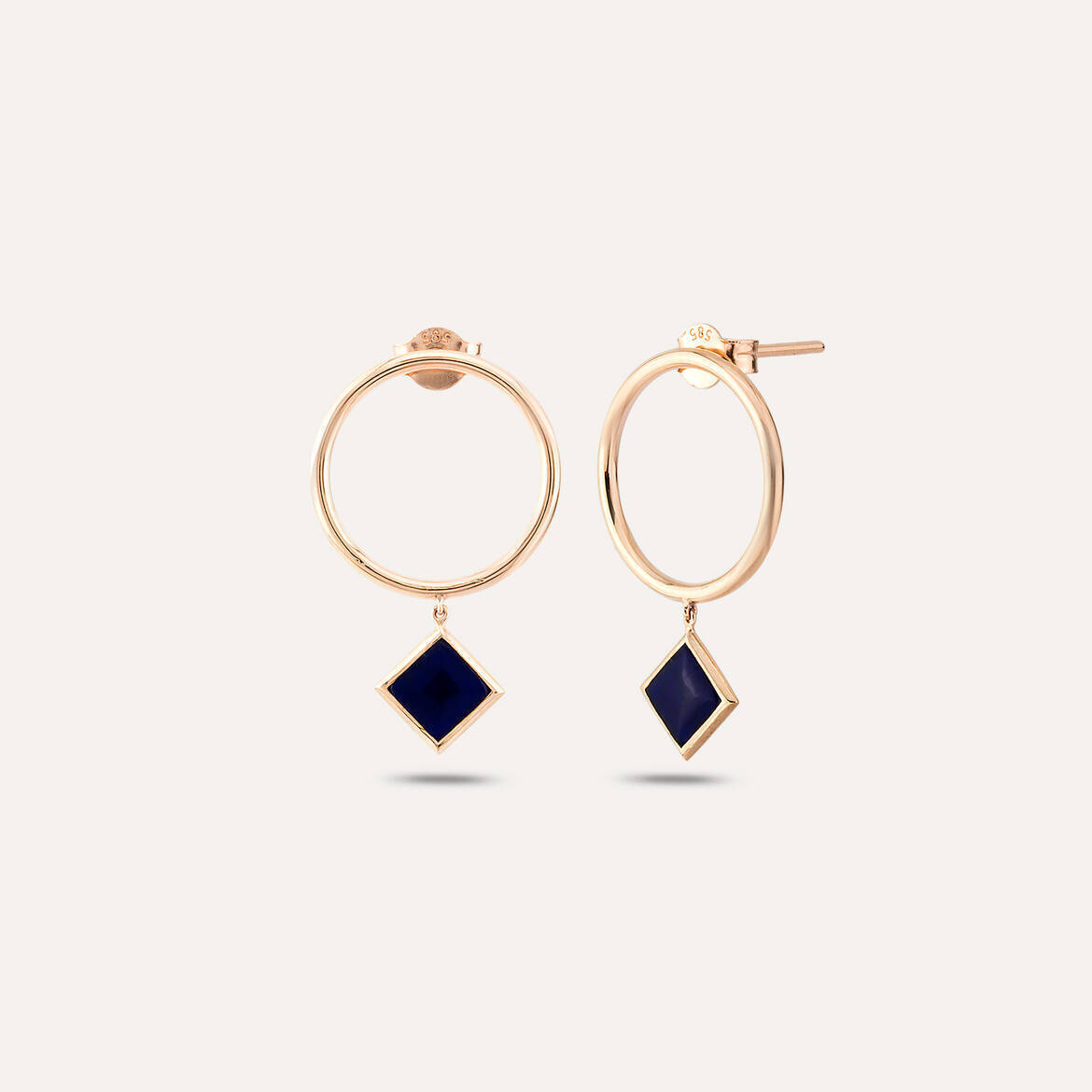 Navy blue and gold earrings deals