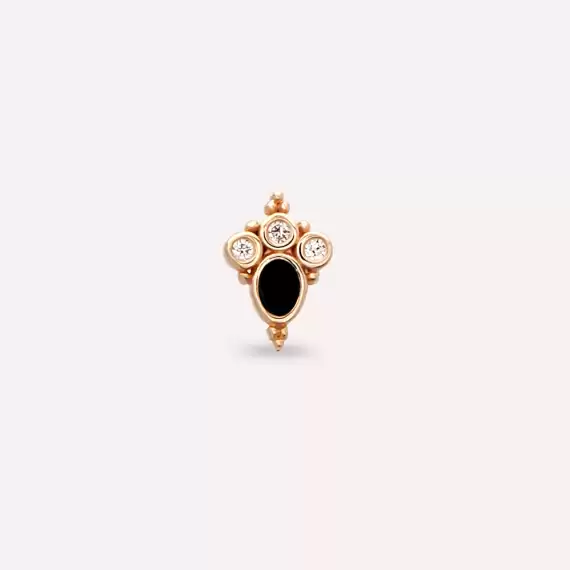 Nia Diamond and Black Enamel Rose Gold Piercing - 6