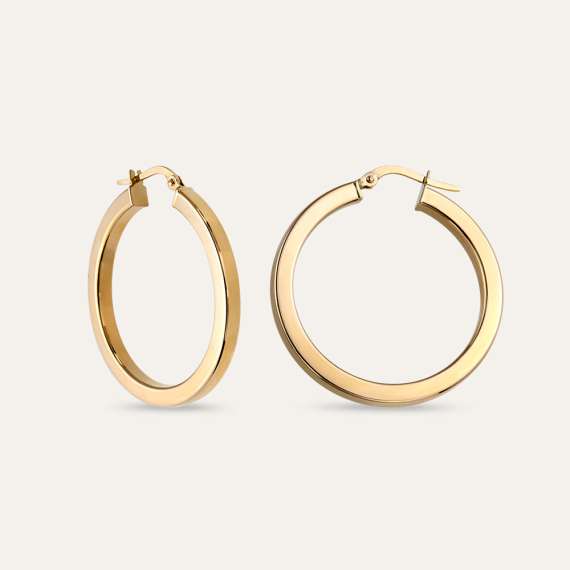 Noble Grand Yellow Gold Hoop Earring - 3