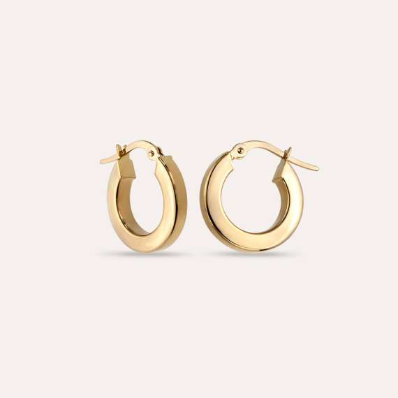 Noble Jr. Yellow Gold Hoop Earring - 1