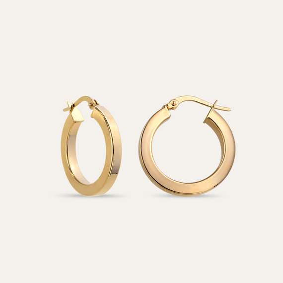 Noble Yellow Gold Hoop Earring - 3