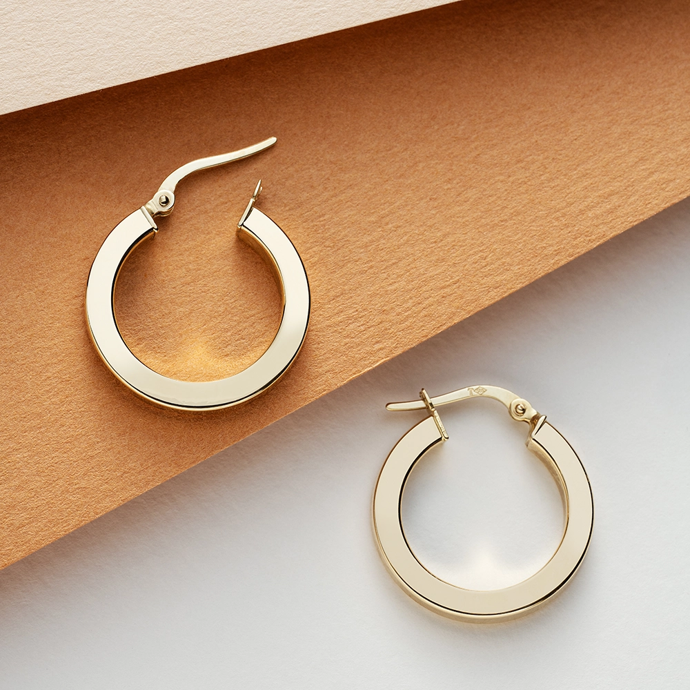 Noble Yellow Gold Hoop Earring - 1