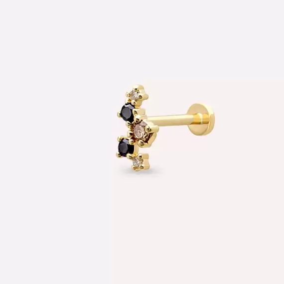 Noct Black Diamond Yellow Gold Piercing - 1