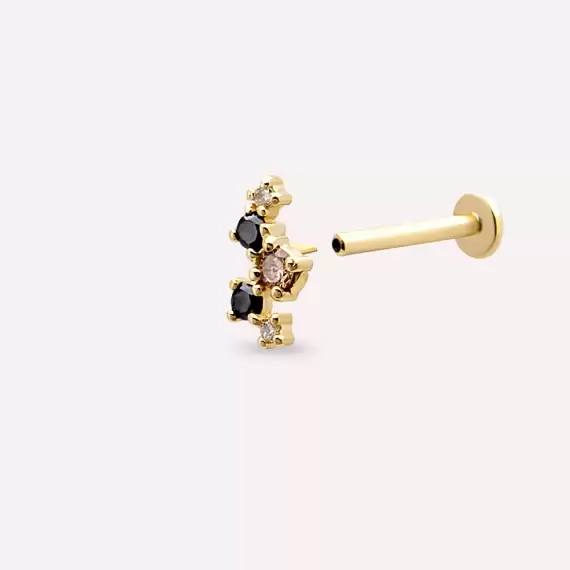 Noct Black Diamond Yellow Gold Piercing - 4