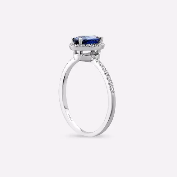 Nora 1.16 CT Sapphire and Diamond White Gold Ring - 4