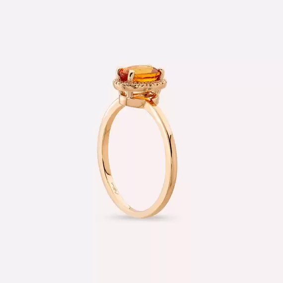 Nora 1.33 CT Orange Sapphire and Diamond Rose Gold Ring - 4