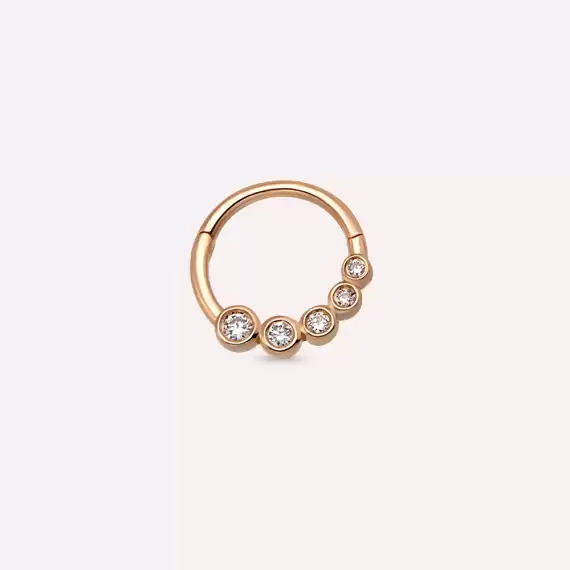 Nori Diamond Rose Gold Hoop Piercing - 1