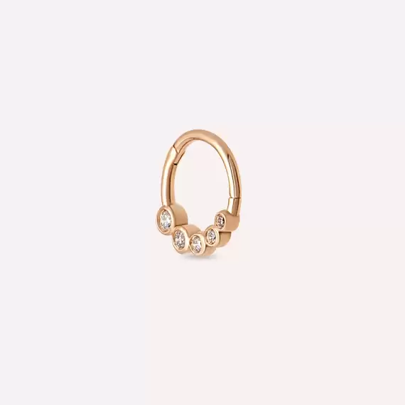 Nori Diamond Rose Gold Hoop Piercing - 4