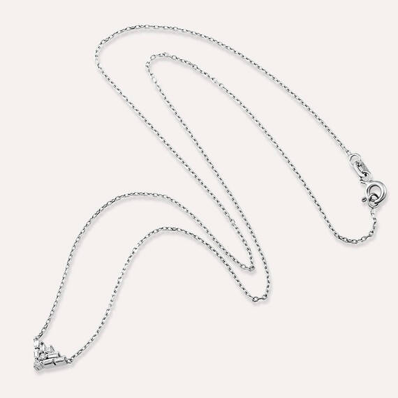Nova 0.14 CT Baget Pırlanta Taşlı Beyaz Altın Kolye - 3