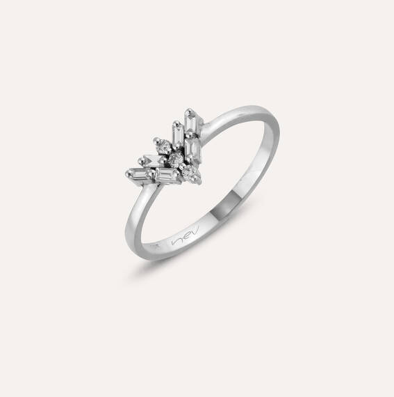 Nova 0.15 CT Baguette Cut Diamond White Gold Ring - 3