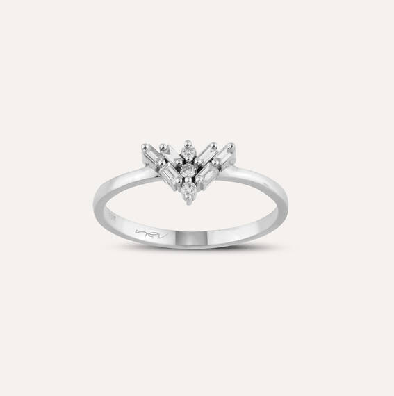 Nova 0.15 CT Baguette Cut Diamond White Gold Ring - 1