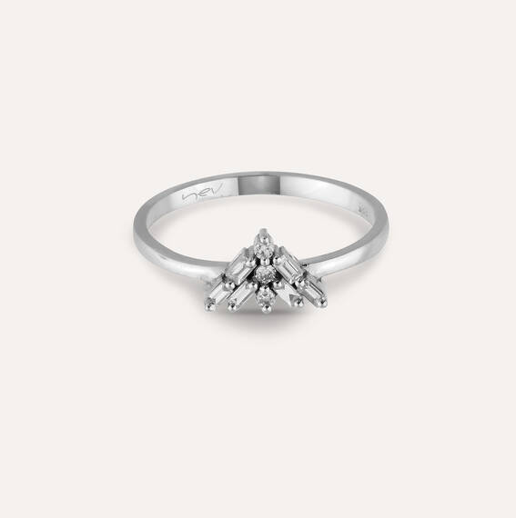 Nova 0.15 CT Baguette Cut Diamond White Gold Ring - 4