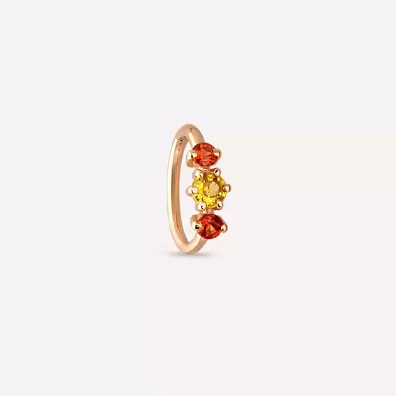 Nura Multicolor Sapphire Rose Gold Hoop Piercing - 4