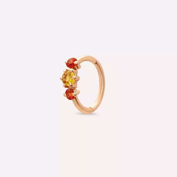 Nura Multicolor Sapphire Rose Gold Hoop Piercing - 1