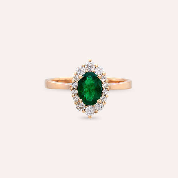 Nyla 0.98 CT Emerald and Diamond Rose Gold Ring - 3