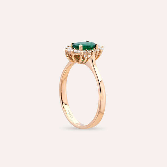 Nyla 0.98 CT Emerald and Diamond Rose Gold Ring - 4
