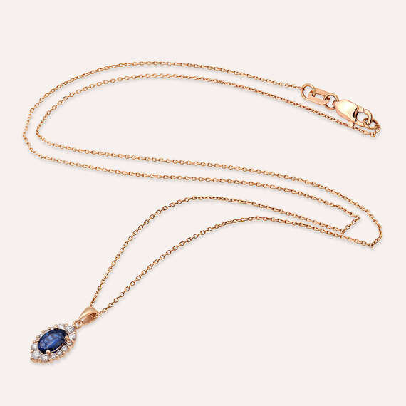 Nyla 1.04 CT Sapphire and Diamond Rose Gold Necklace - 2