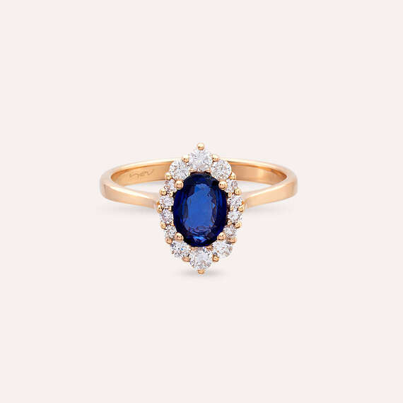 Nyla 1.14 CT Sapphire and Diamond Rose Gold Ring - 3