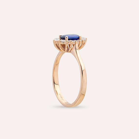 Nyla 1.14 CT Sapphire and Diamond Rose Gold Ring - 4