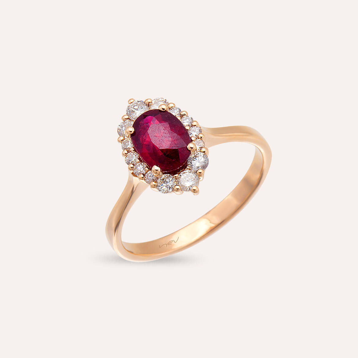 Nyla 1.61 CT Ruby and Diamond Rose Gold Ring
