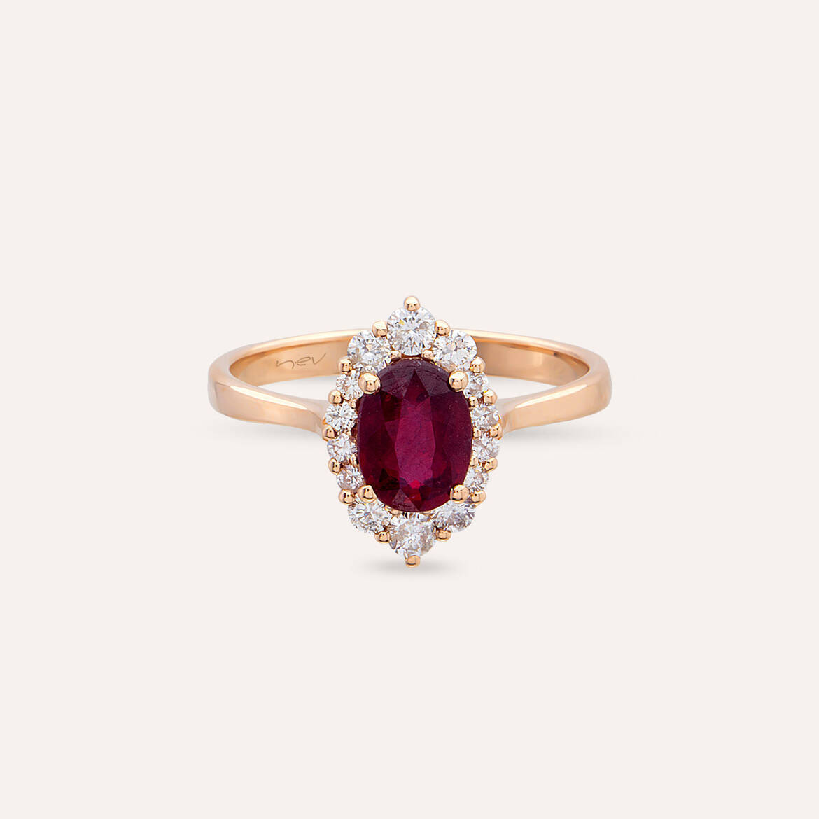 Nyla 1.61 CT Ruby and Diamond Rose Gold Ring
