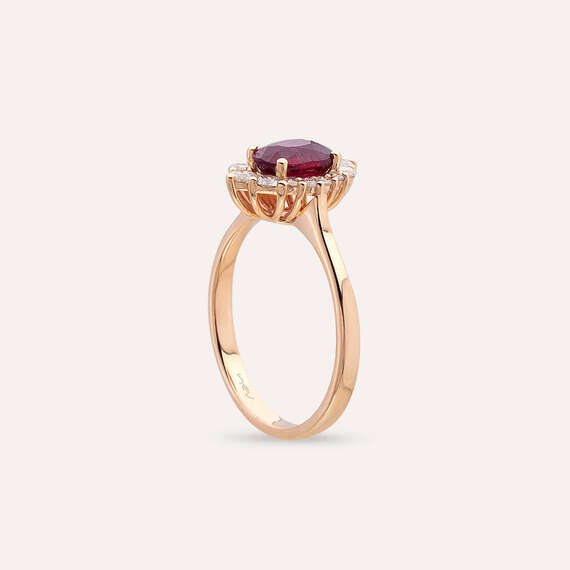 Nyla 1.61 CT Ruby and Diamond Rose Gold Ring - 4