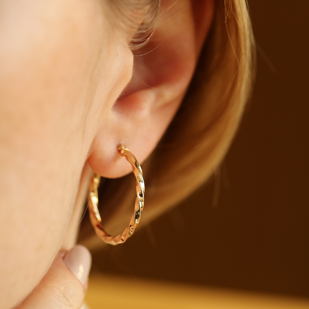 Nyra Yellow Gold Hoop Earring - 1
