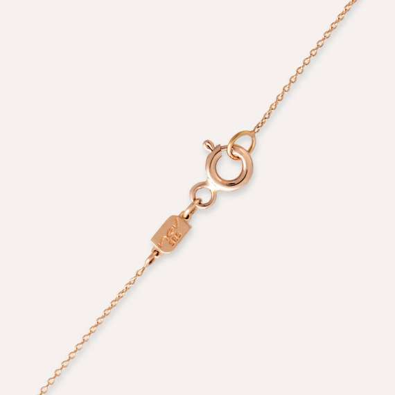 O Letter Diamond and Yellow Enamel Rose Gold Pendant - 6