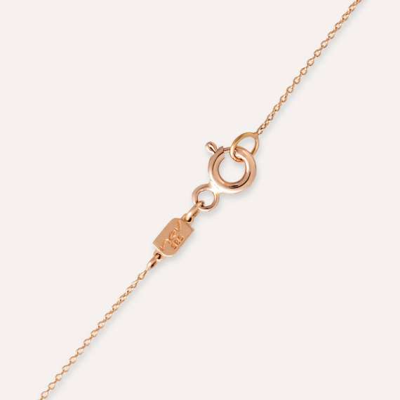 O Letter Diamond and Yellow Enamel Rose Gold Pendant - 5