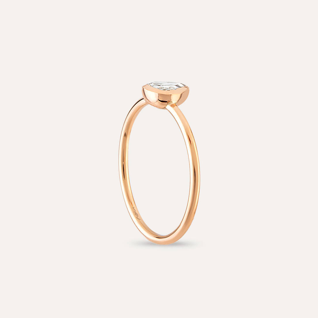 Oasis 0.21 CT Pear Cut Rose Cut Diamond Rose Gold Ring