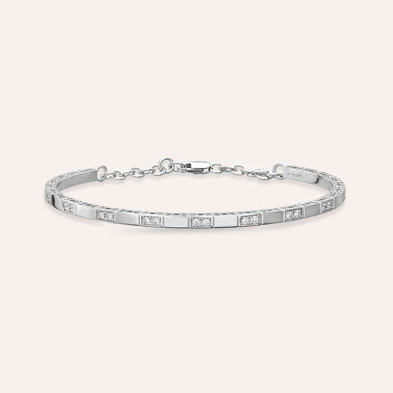 Oblong 0.41 CT Diamond White Gold Bracelet - 1