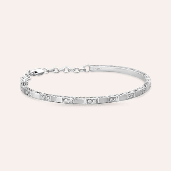 Oblong 0.41 CT Diamond White Gold Bracelet - 3