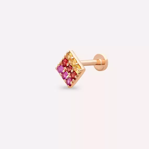 Ombre Multicolor Sapphire Rose Gold Piercing - 1