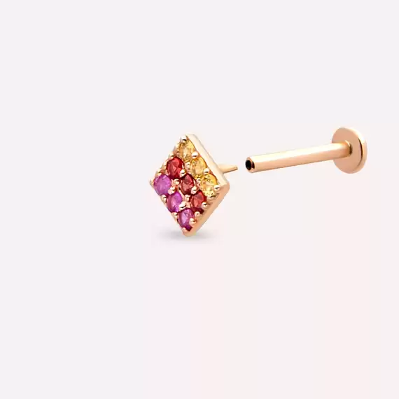 Ombre Multicolor Sapphire Rose Gold Piercing - 3