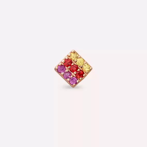 Ombre Multicolor Sapphire Rose Gold Piercing - 4