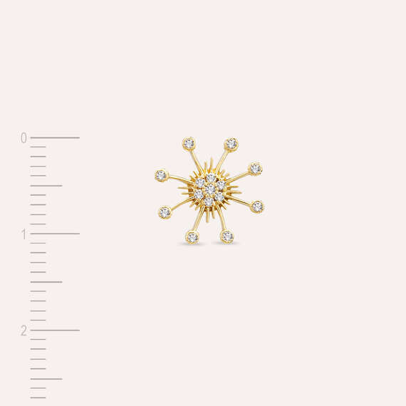 Orbit 0.07 CT Diamond Yellow Gold Single Earring - 6