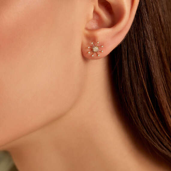 Orbit 0.07 CT Diamond Yellow Gold Single Earring - 3