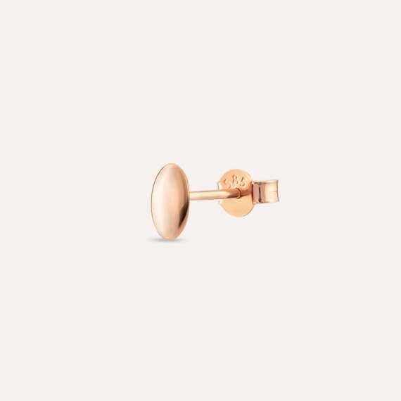 Oval Rose Gold Mini Single Earring - 1