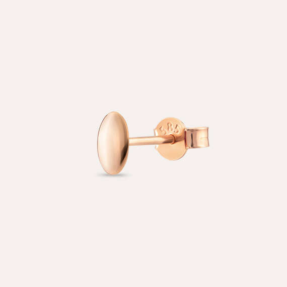 Oval Rose Gold Single Earring - 1