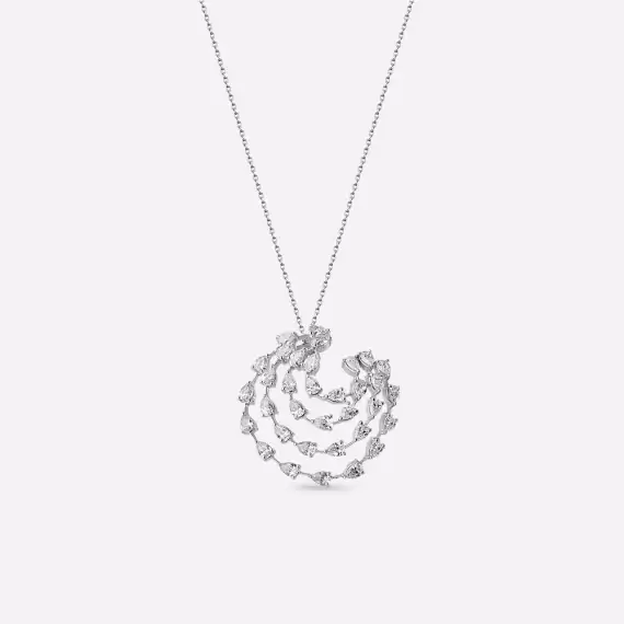 Owen 2.55 CT Pear Cut Diamond White Gold Necklace - 1