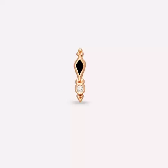 Pavia Diamond and Black Enamel Rose Gold Piercing - 5