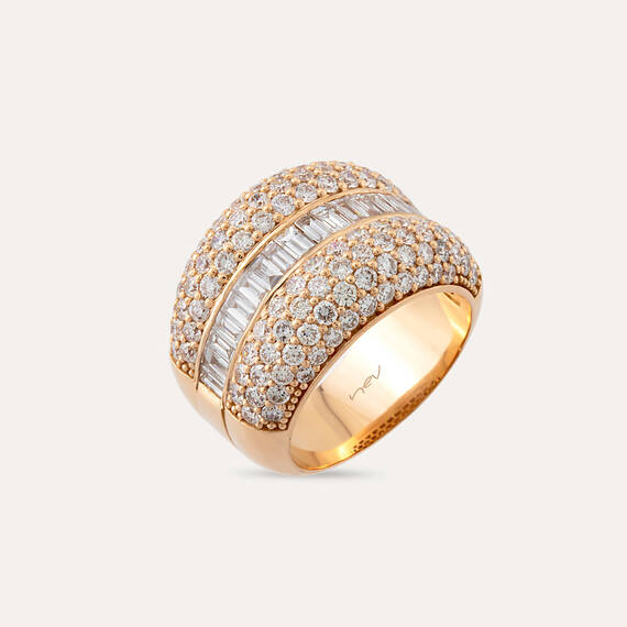 Peitho 3.25 CT Baguette Cut Diamond Rose Gold Ring - 3