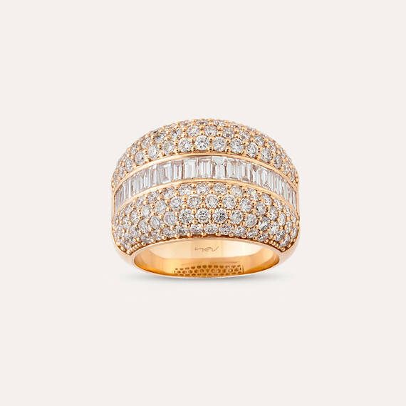 Peitho 3.25 CT Baguette Cut Diamond Rose Gold Ring - 1